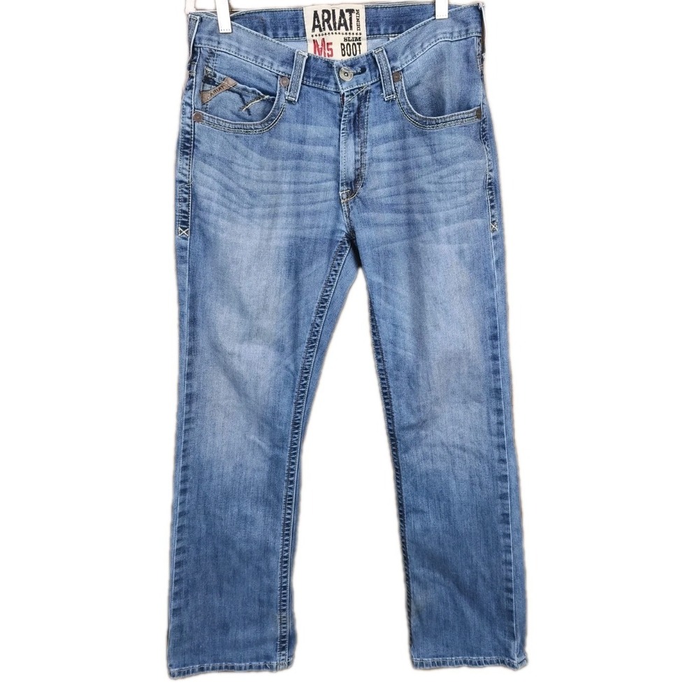 Ariat M5 Slim Boot Cut Jeans Mens 33x34 Medium Wash Western Denim Stretch